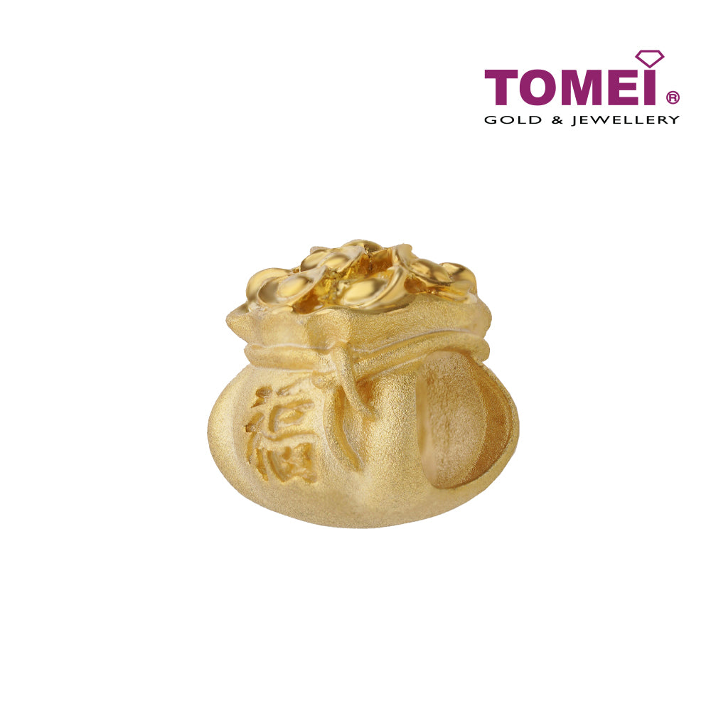 TOMEI Money Bag Charm, Yellow Gold 916