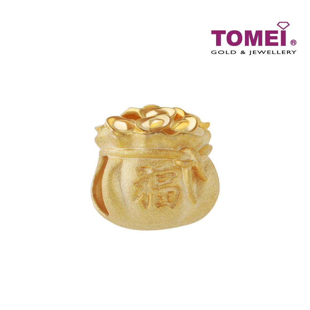 TOMEI Money Bag Charm, Yellow Gold 916
