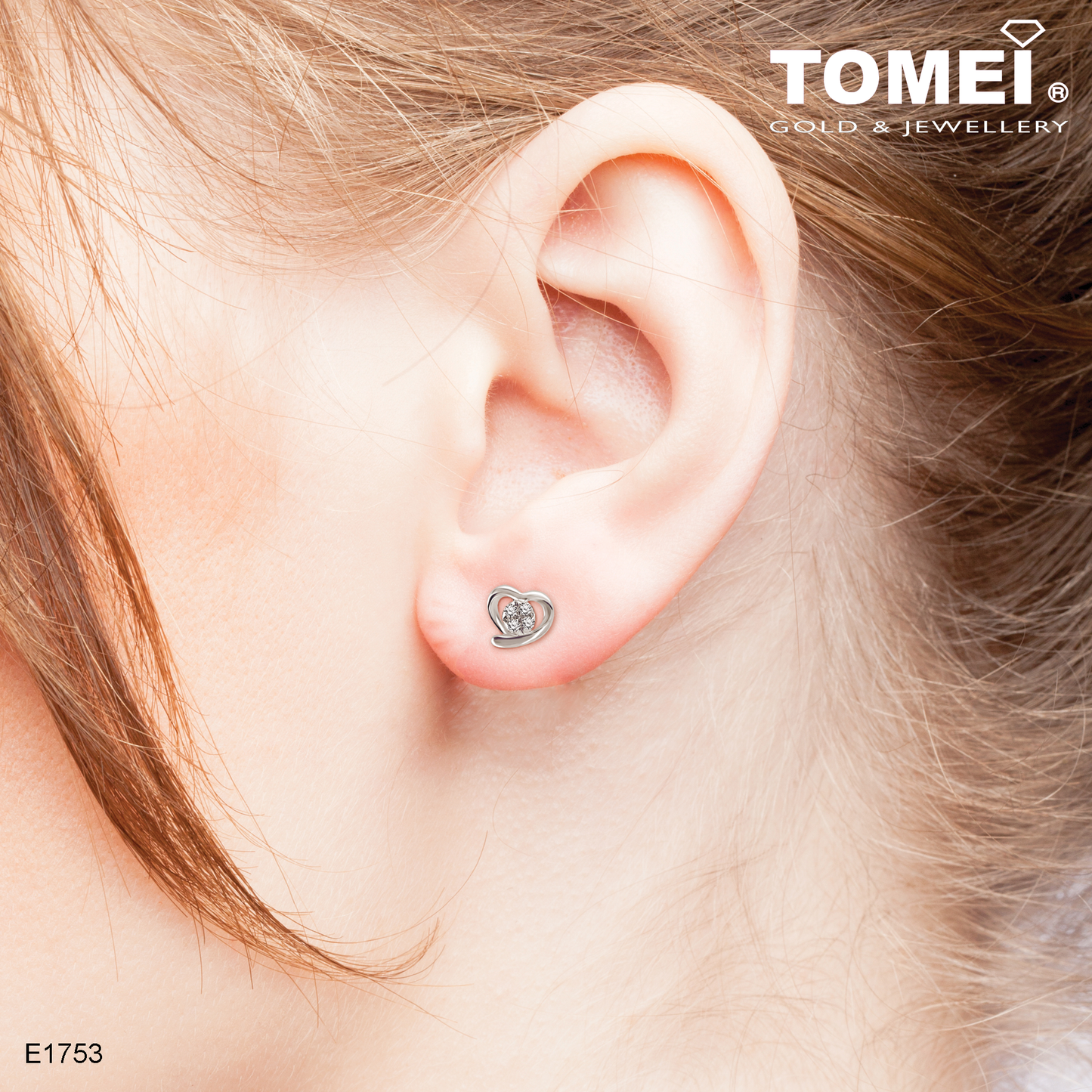 Hold My Heart Earrings | Tomei White Gold 585 (E1753)