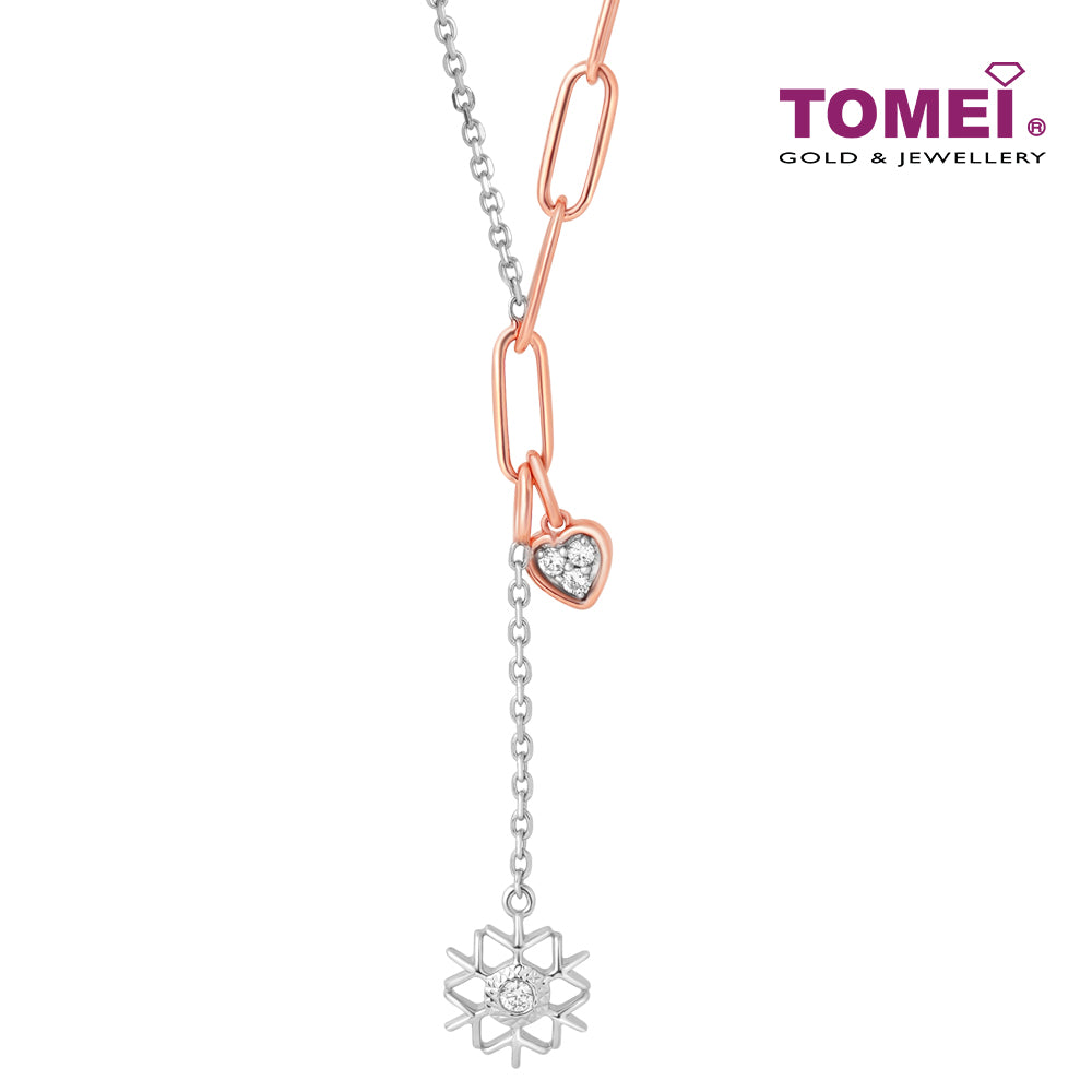 TOMEI Noel Artistry Collection Diamond Necklace, White+Rose Gold 585