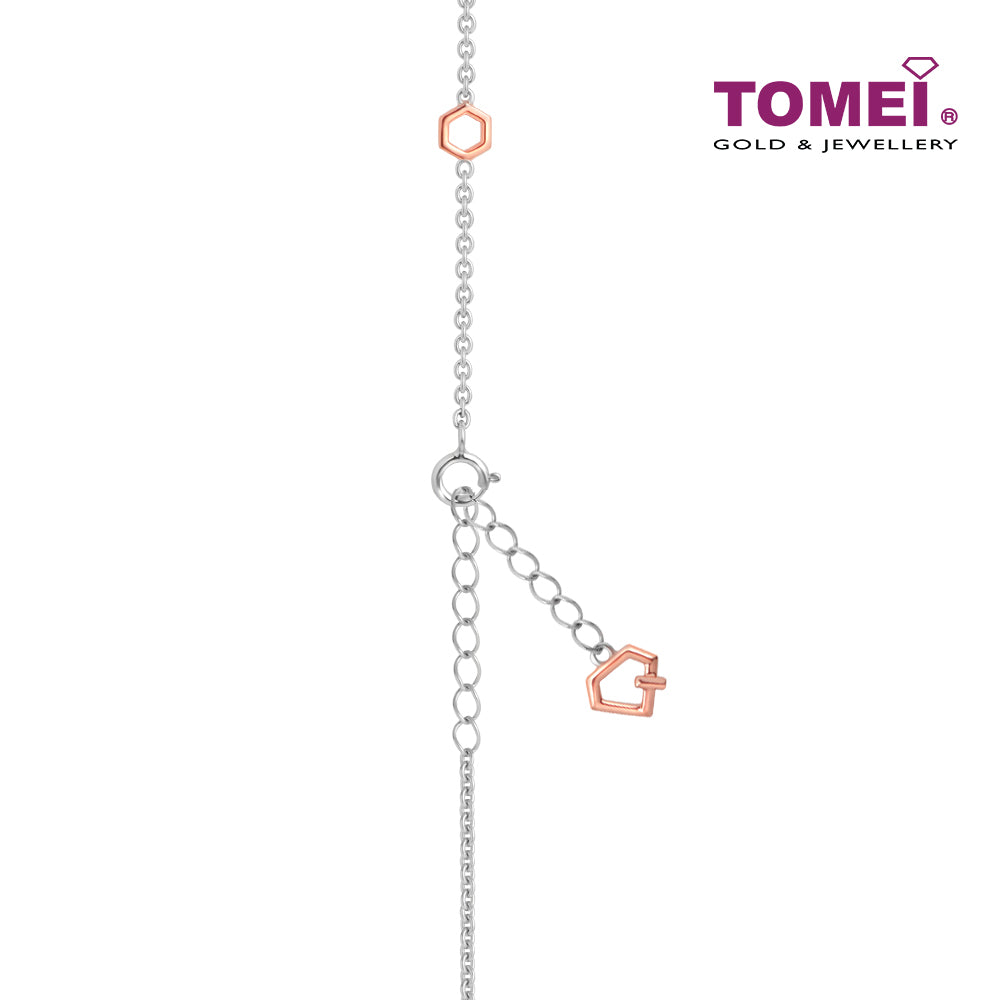 TOMEI Joyous Tinsels Collection Diamond Bracelet, White+Rose Gold 585