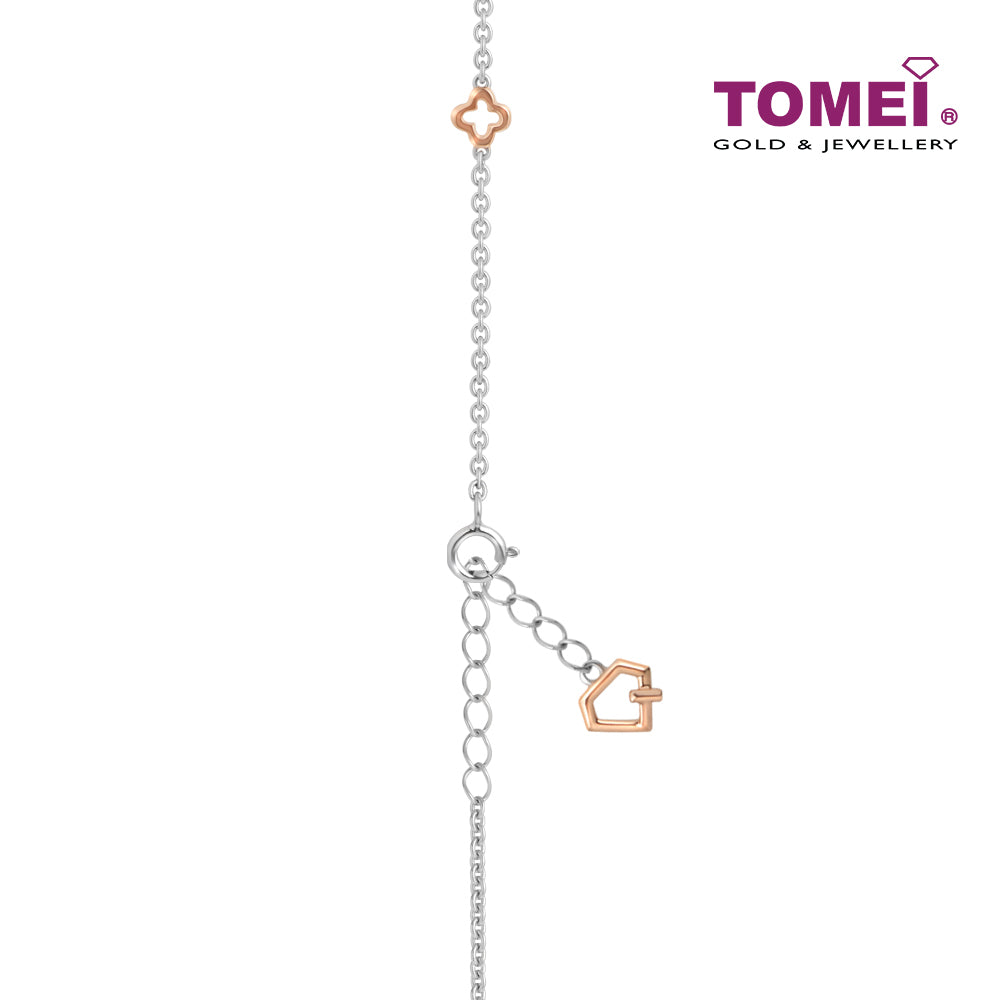 TOMEI Joyous Tinsels Collection Diamond Bracelet, White+Rose Gold 585