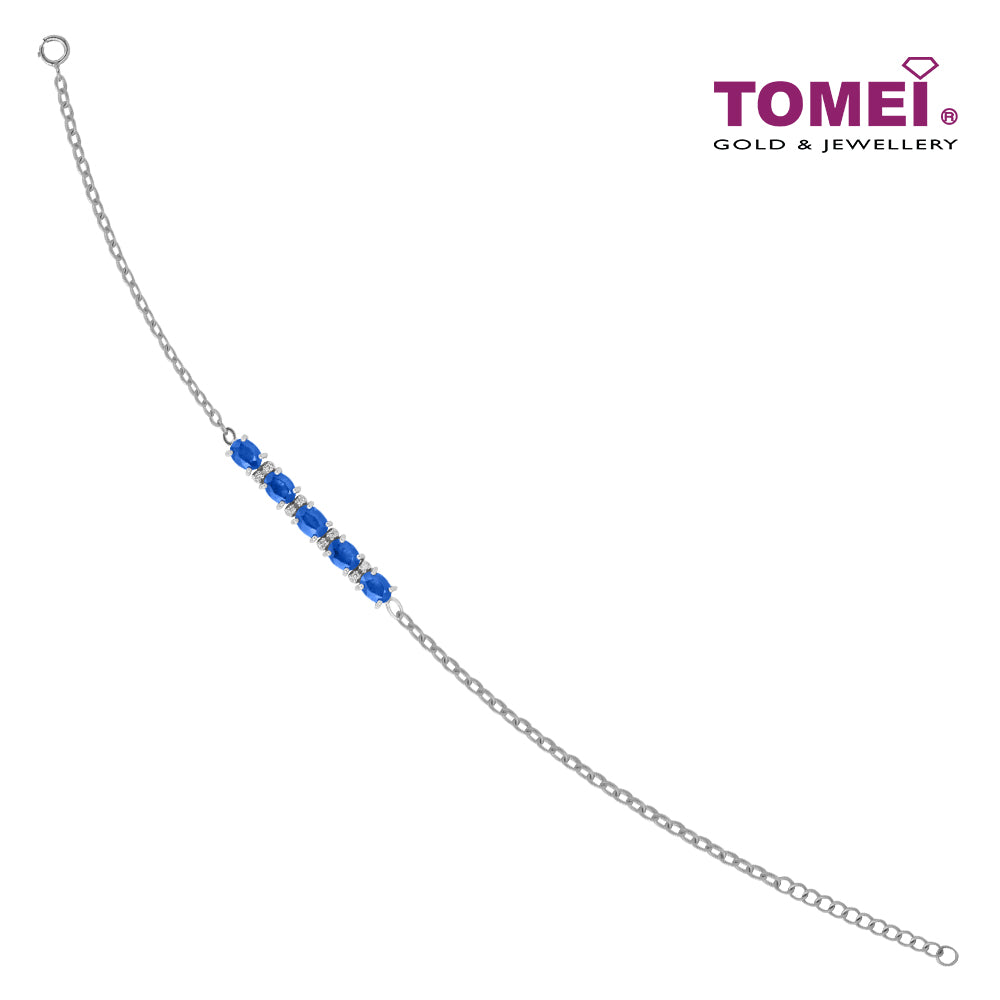 TOMEI Gemstones with Diamond Bracelet, White Gold 375