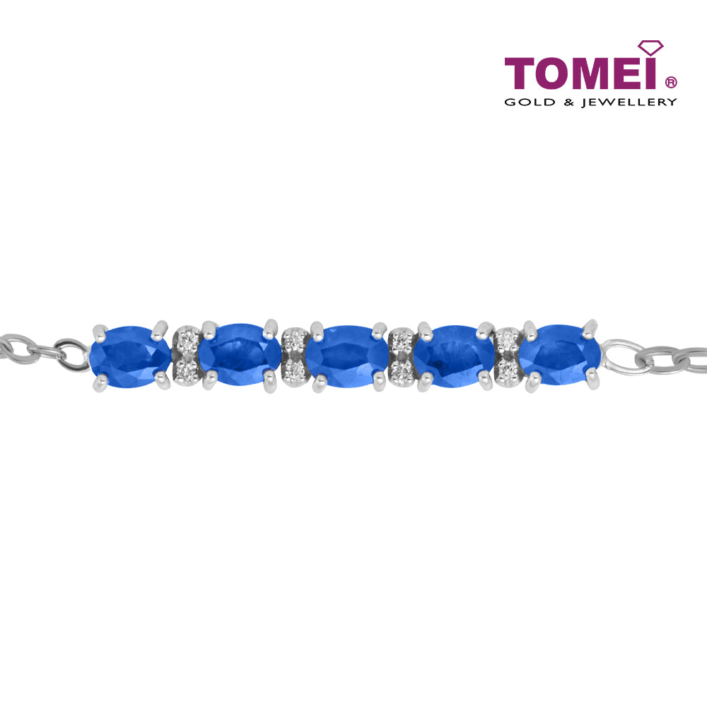 TOMEI Gemstones with Diamond Bracelet, White Gold 375