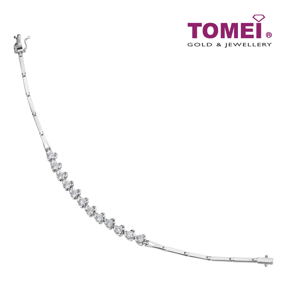 TOMEI 心心相印 Heart to Heart Diamond Bracelet White Gold 750