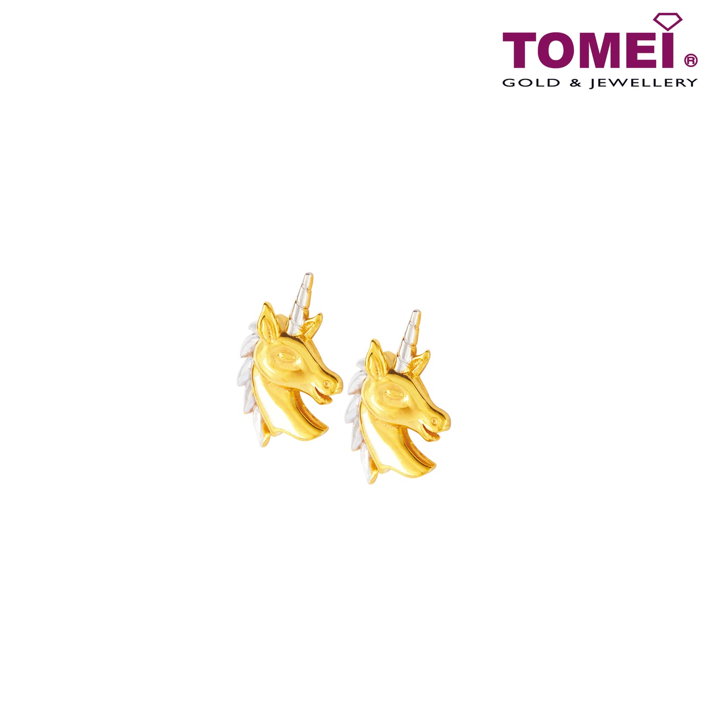 Imperially Regal Unicorn Earrings | Tomei Yellow Gold 916 (22K) (IQ-XXE513289-2C)