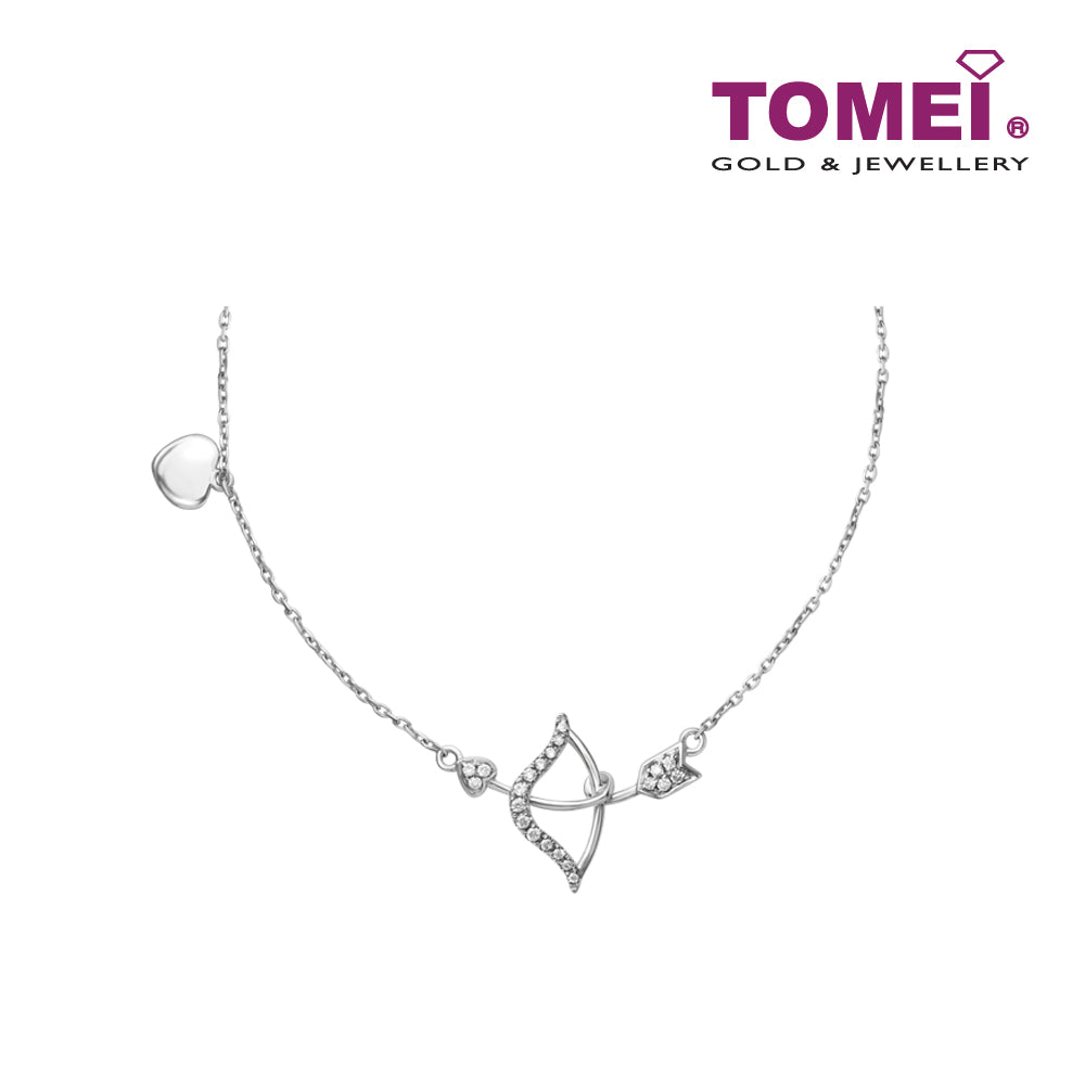 TOMEI Cupid's Arrow Diamond Necklace, White Gold 375