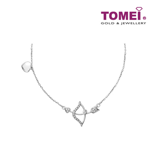 TOMEI Cupid's Arrow Diamond Necklace, White Gold 375