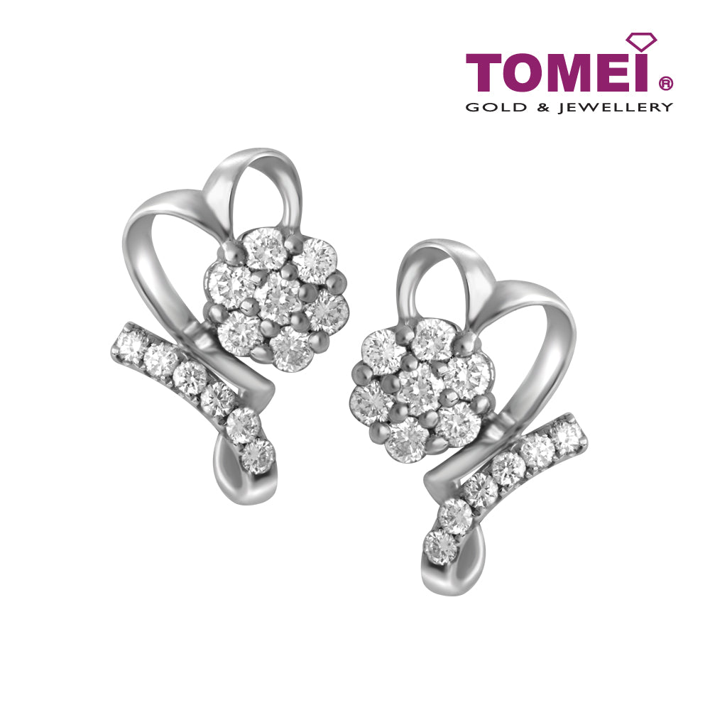 Earrings of Icy Splendour | Tomei White Gold 375 (9K) (E1047)