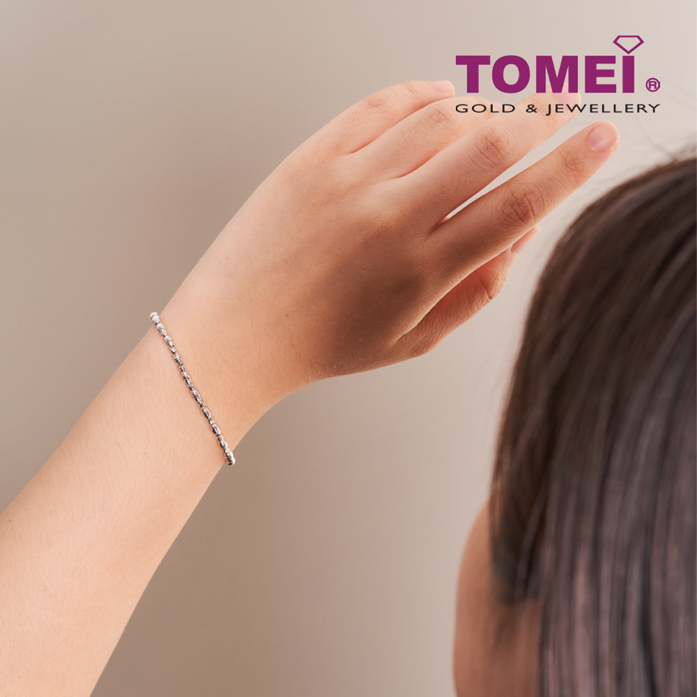 TOMEI Italia Beads Bracelet, White Gold 585