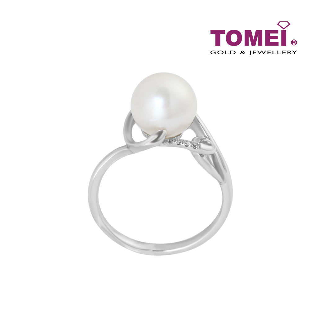TOMEI Splendorous Grandeur of the Seas Ring, Diamond Pearl White Gold 375 (R3858V)