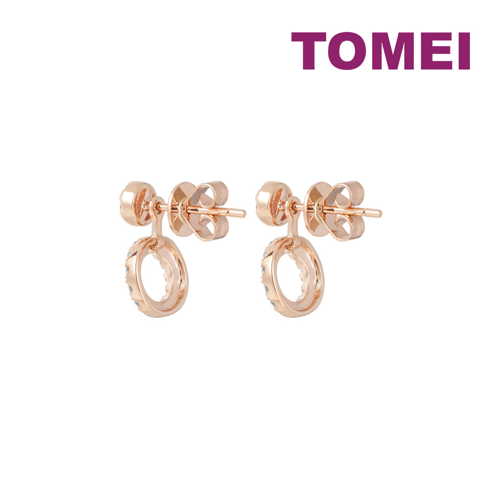 TOMEI Charlie Earrings, Rose Gold 750