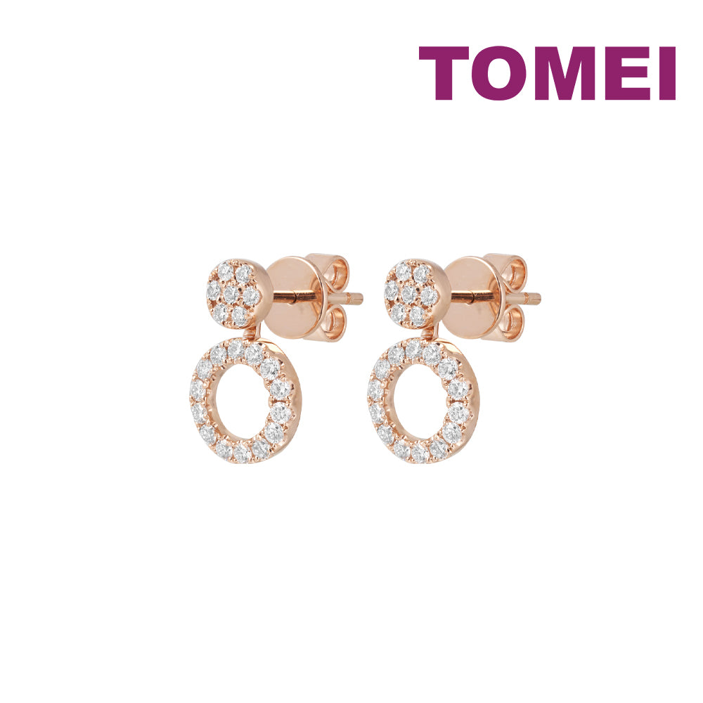 TOMEI Charlie Earrings, Rose Gold 750