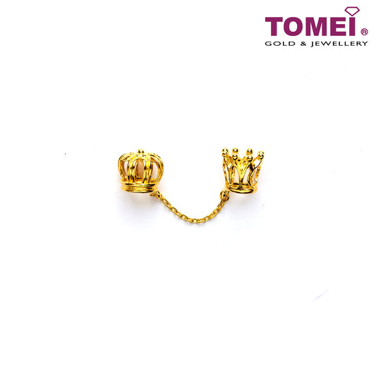 TOMEI King & Queen 3-Way Crown Stopper Charm, Yellow Gold 916
