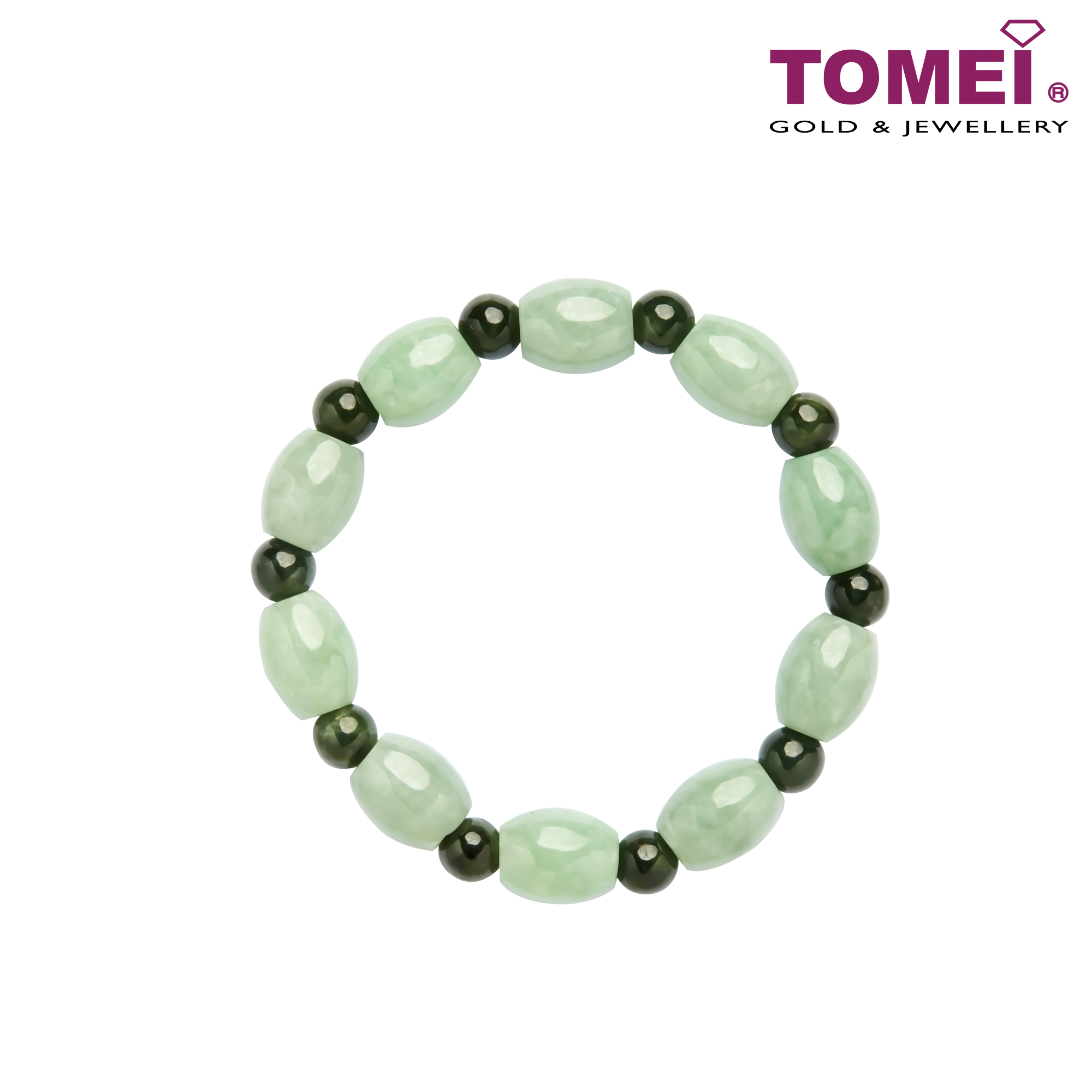 Tomei Palace Grace Mixed Green Jade Bracelet eTomei Tomei