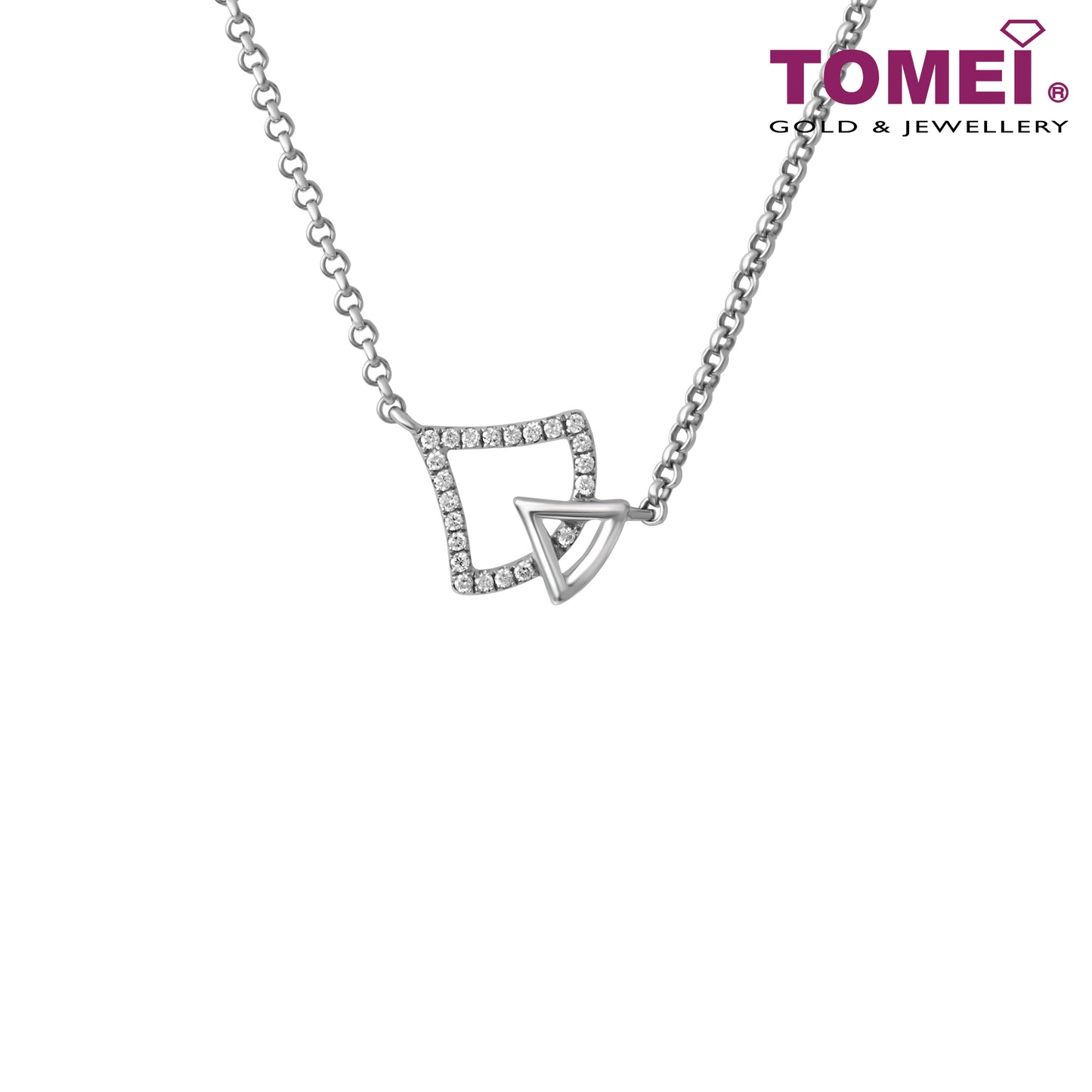 TOMEI Diamond Necklace, White Gold 585 (B1031)