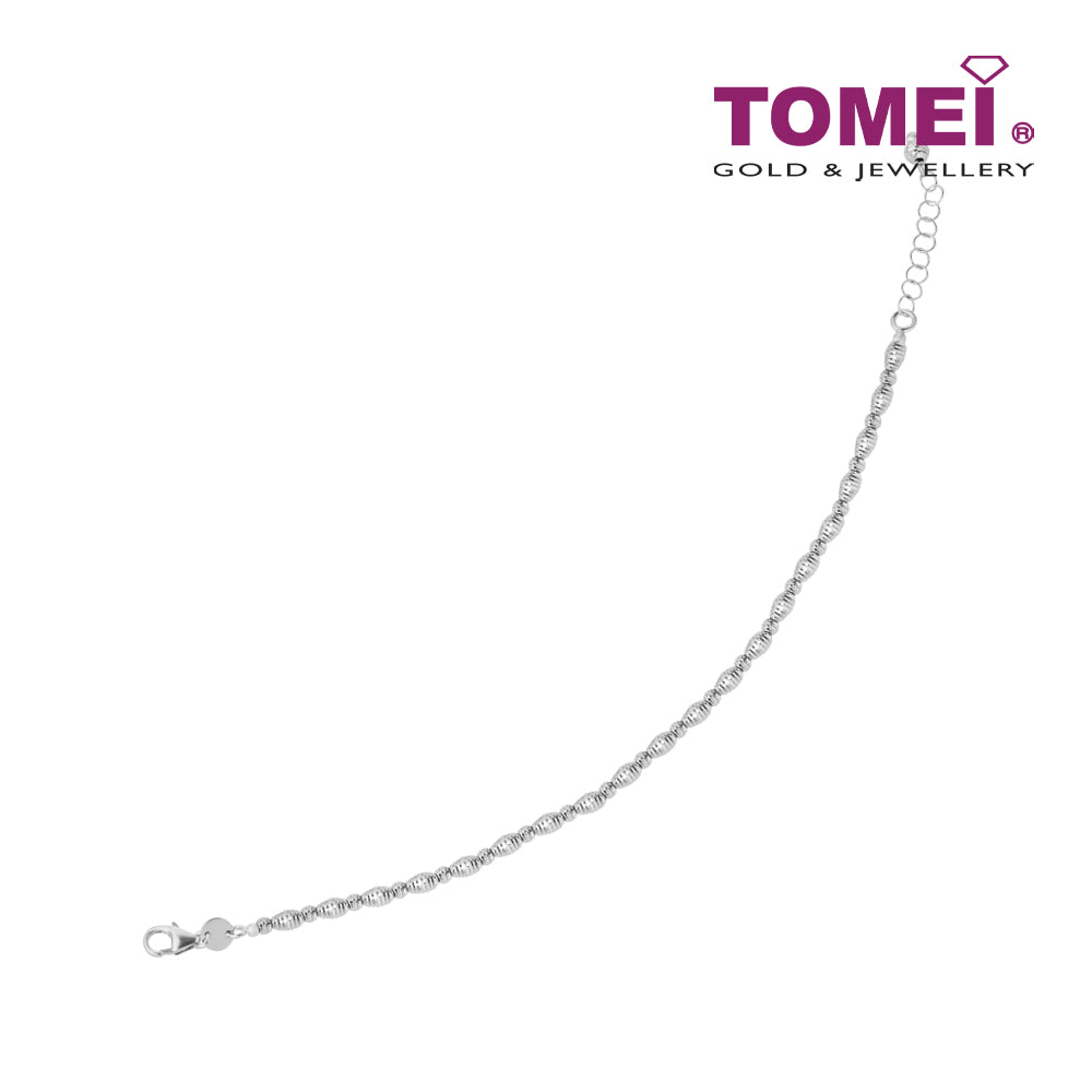 TOMEI Italia Beads Bracelet, White Gold 585