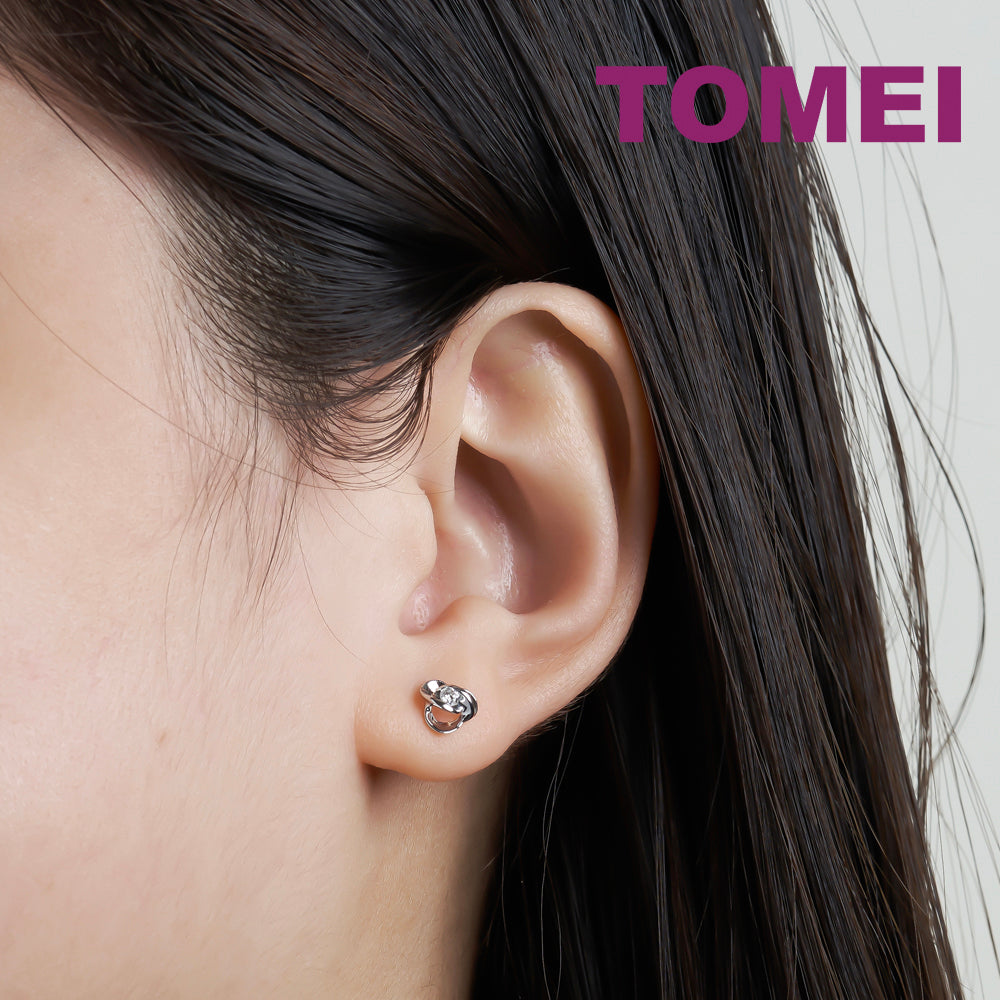 Tomei White Gold 585 (14K) Diamond Earrings (E1487)