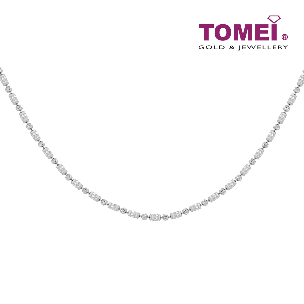 Tomei Sparkling Necklace, Unisex White Gold 585