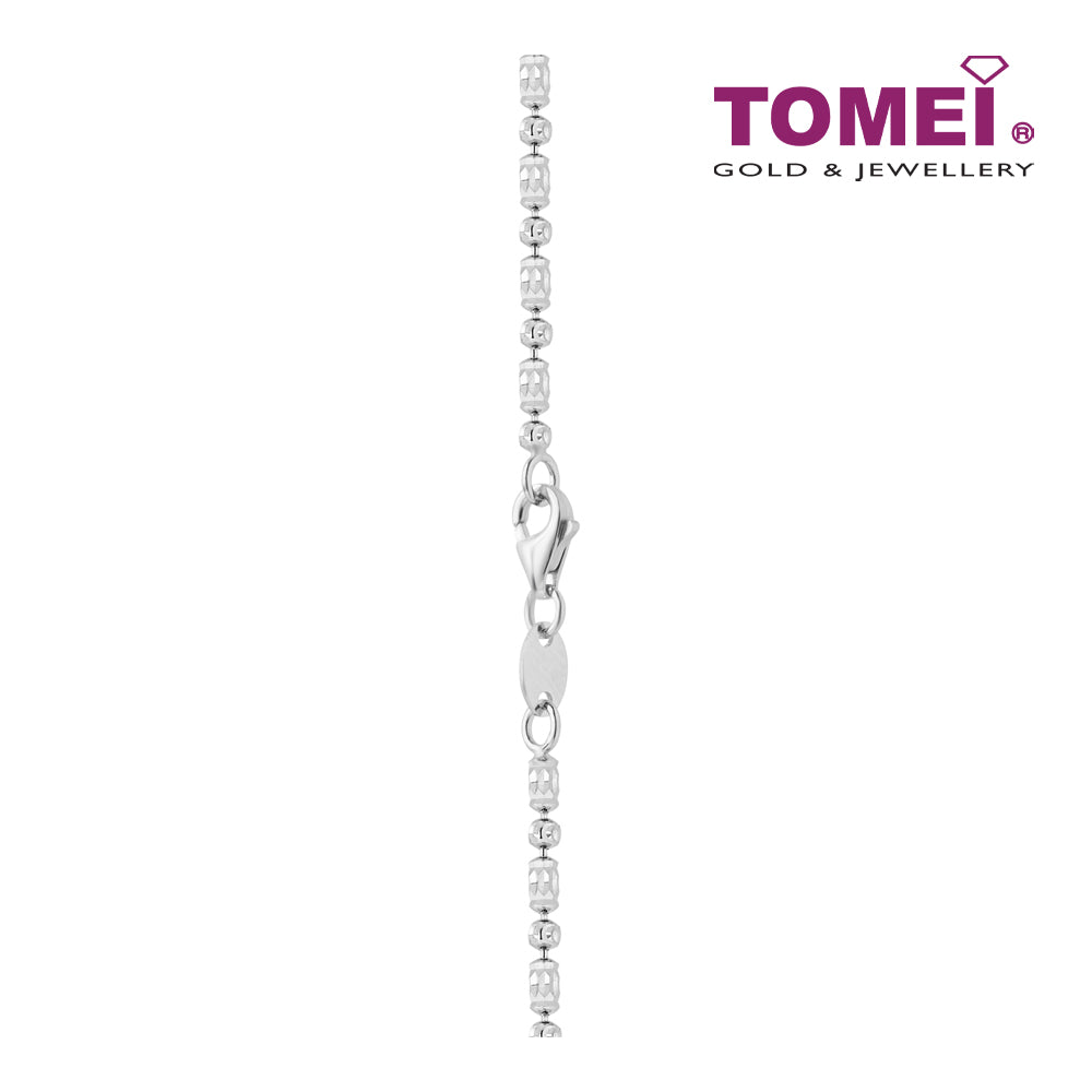 Tomei Sparkling Necklace, Unisex White Gold 585