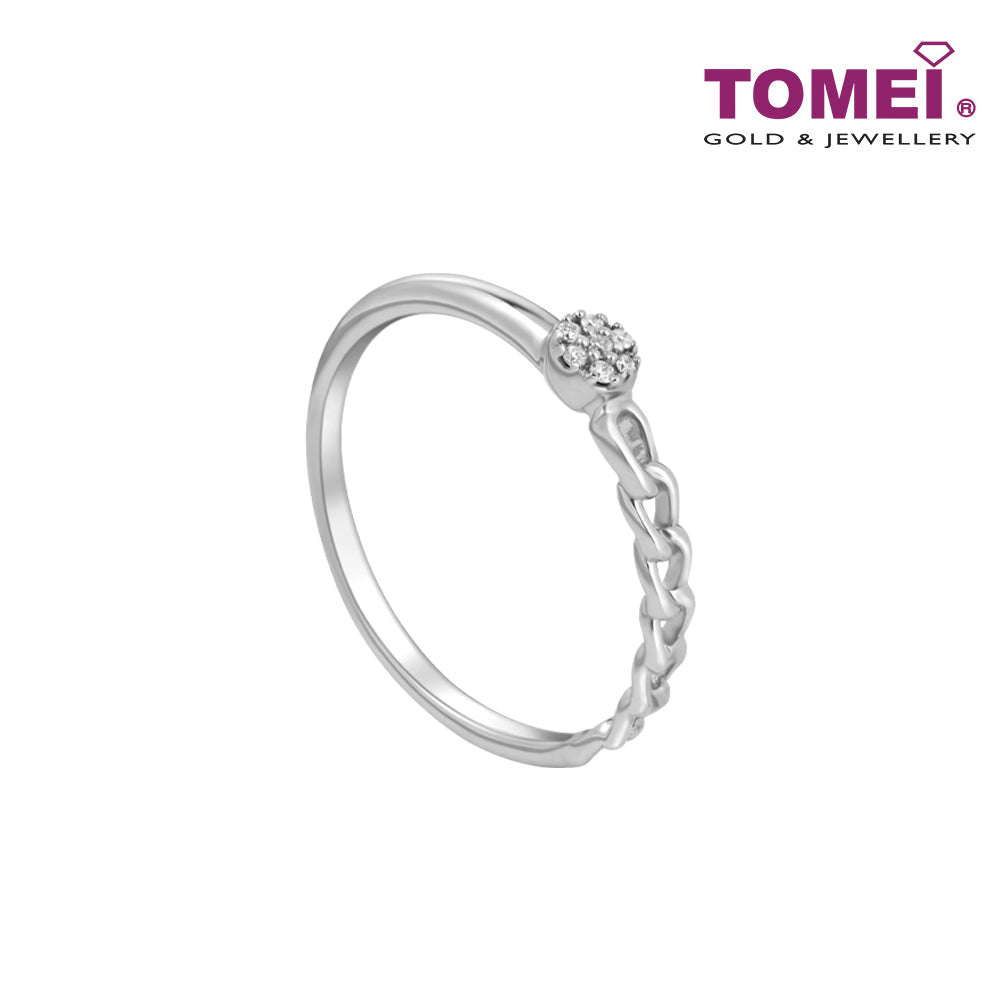 TOMEI Love Joins Us Together Ring, White Gold 585