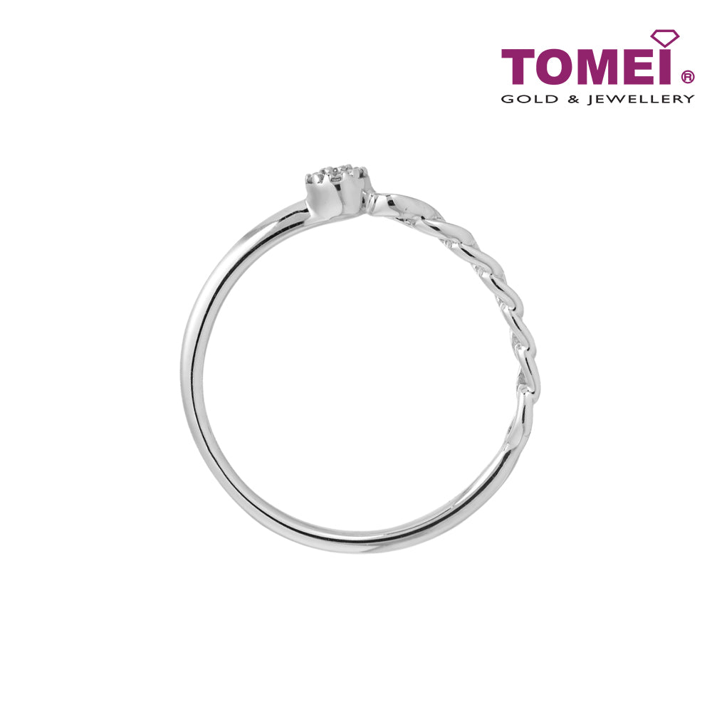 TOMEI Love Joins Us Together Ring, White Gold 585