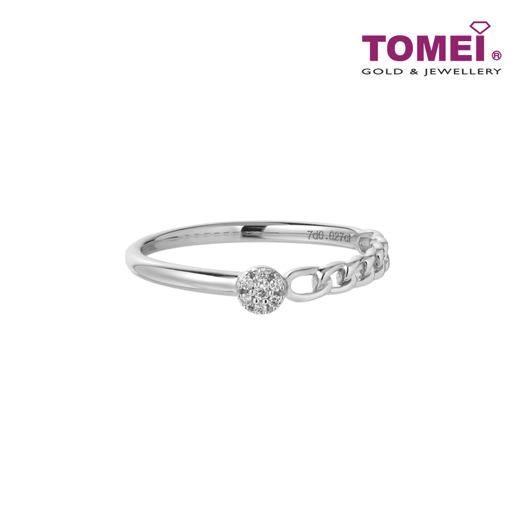 TOMEI Love Joins Us Together Ring, White Gold 585