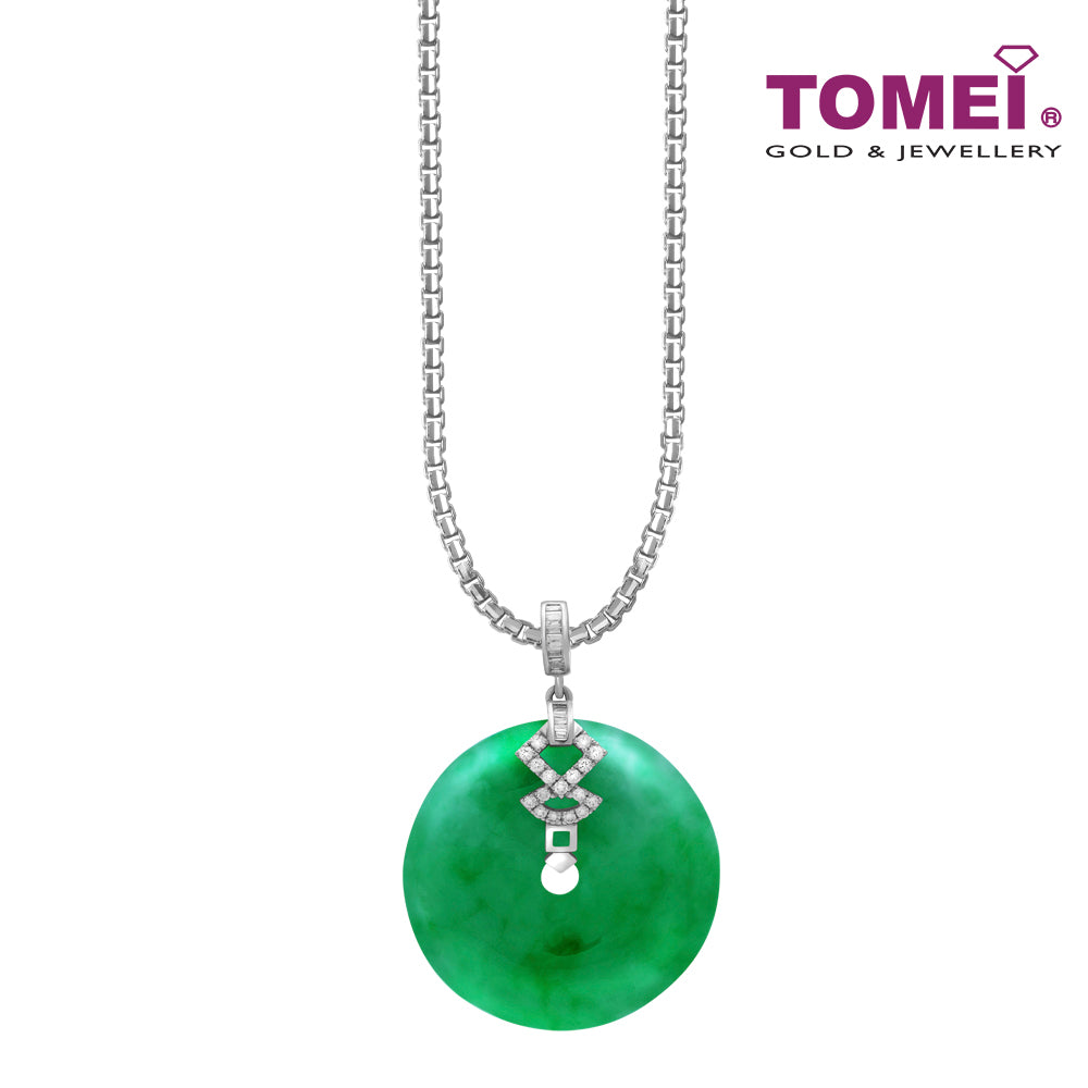 TOMEI Jade Pendant Of Harmony, White Gold 750