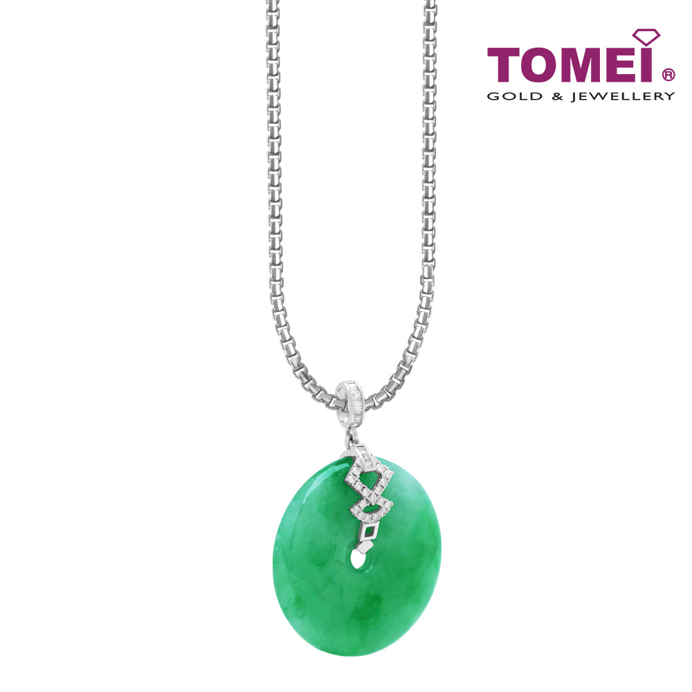 TOMEI Jade Pendant Of Harmony, White Gold 750