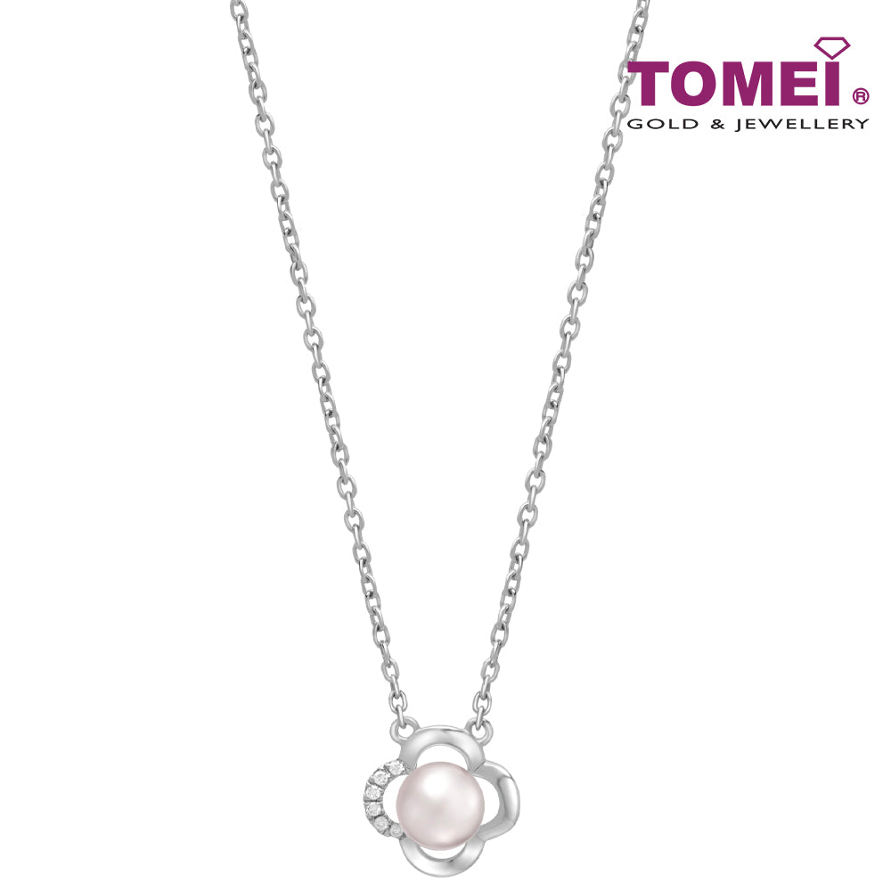 TOMEI Blissful Collection Pearl Necklace, White Gold 585