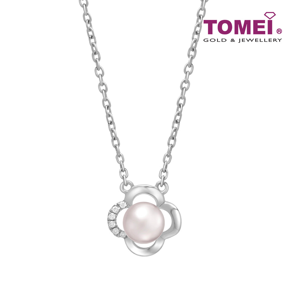 TOMEI Blissful Collection Pearl Necklace, White Gold 585