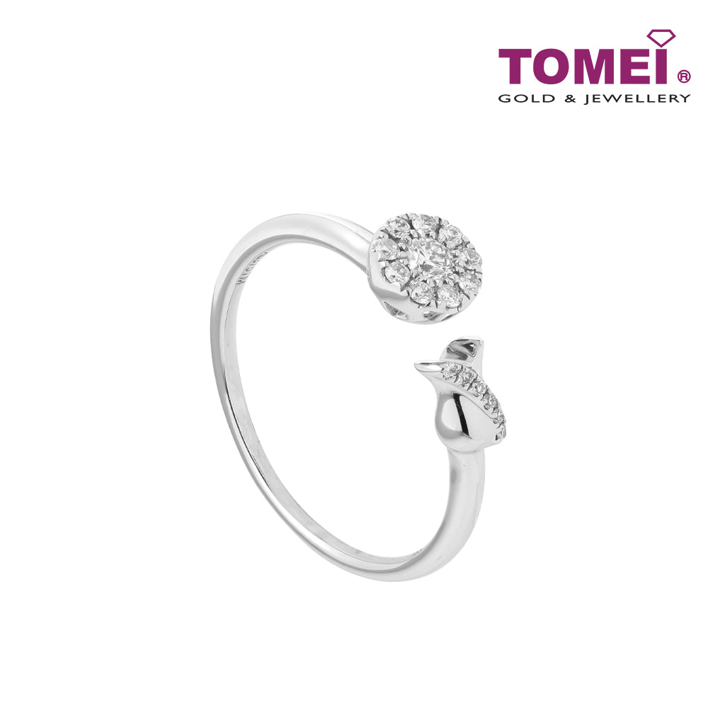 TOMEI Diamond Open Ring, White Gold 375