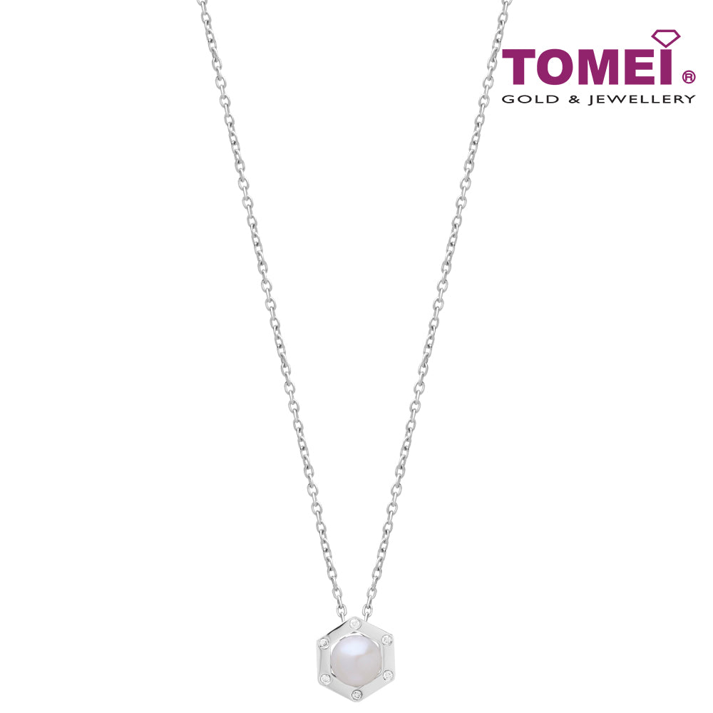 TOMEI Blissful Collection Pearl Necklace, White Gold 585