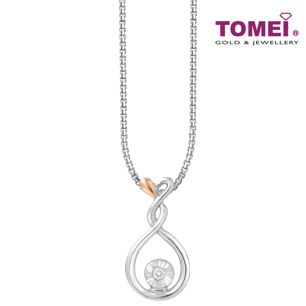 TOMEI Love Is Beautiful Collection Pendant Set, White? Gold 585