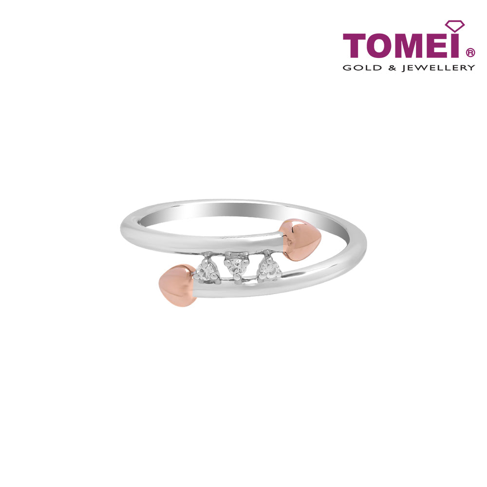 TOMEI Love Is Beautiful Collection Diamond RIng, White+Rose Gold 585