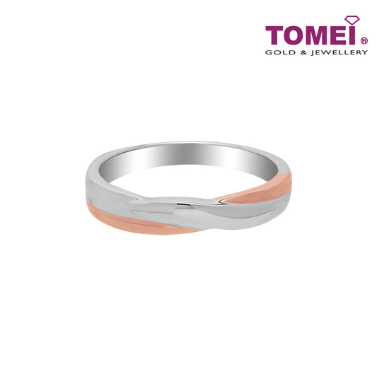 TOMEI EB Evermore Ring For Him, White+Rose Gold 750