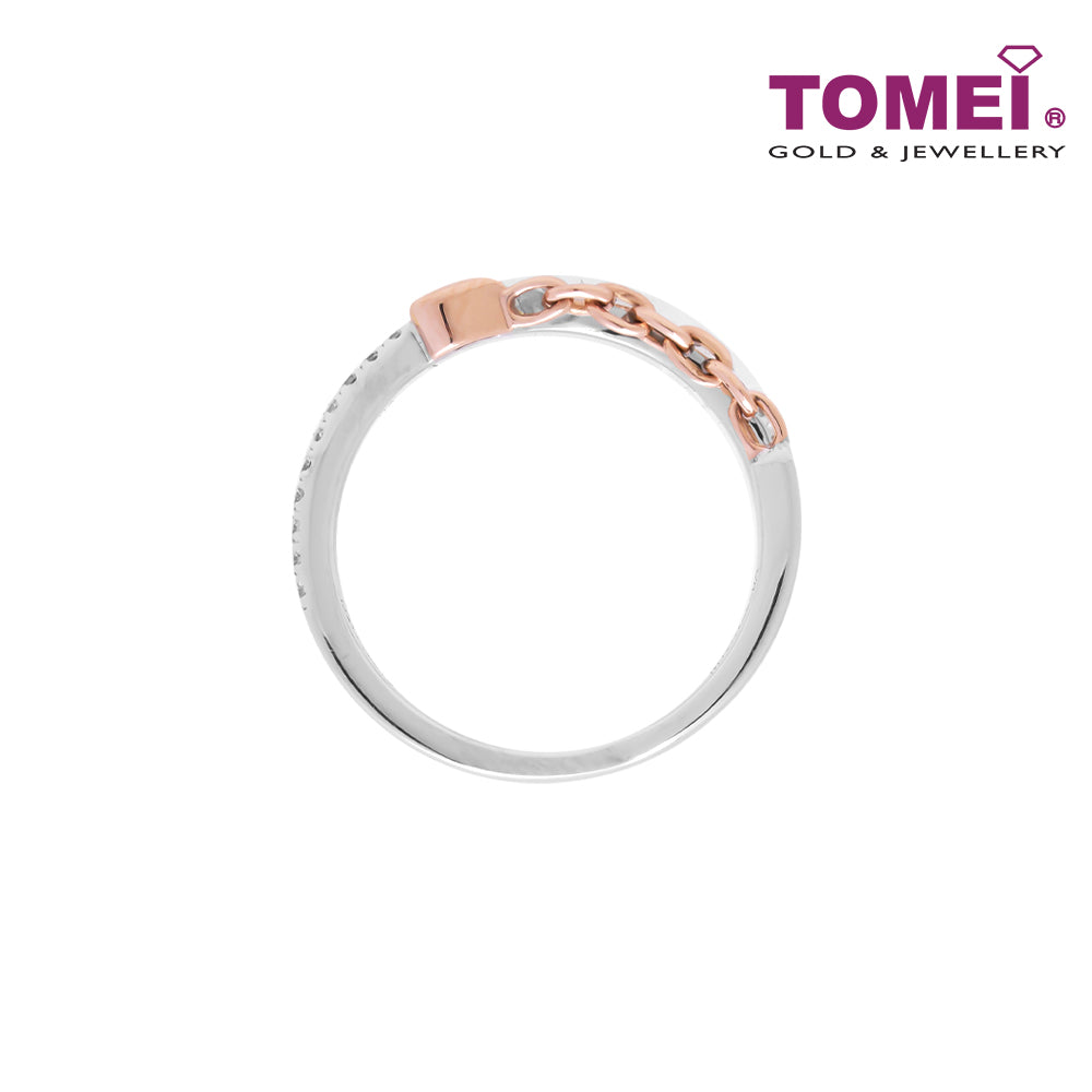 TOMEI Love Is Beautiful Collection Diamond RIng, White+Rose Gold 585