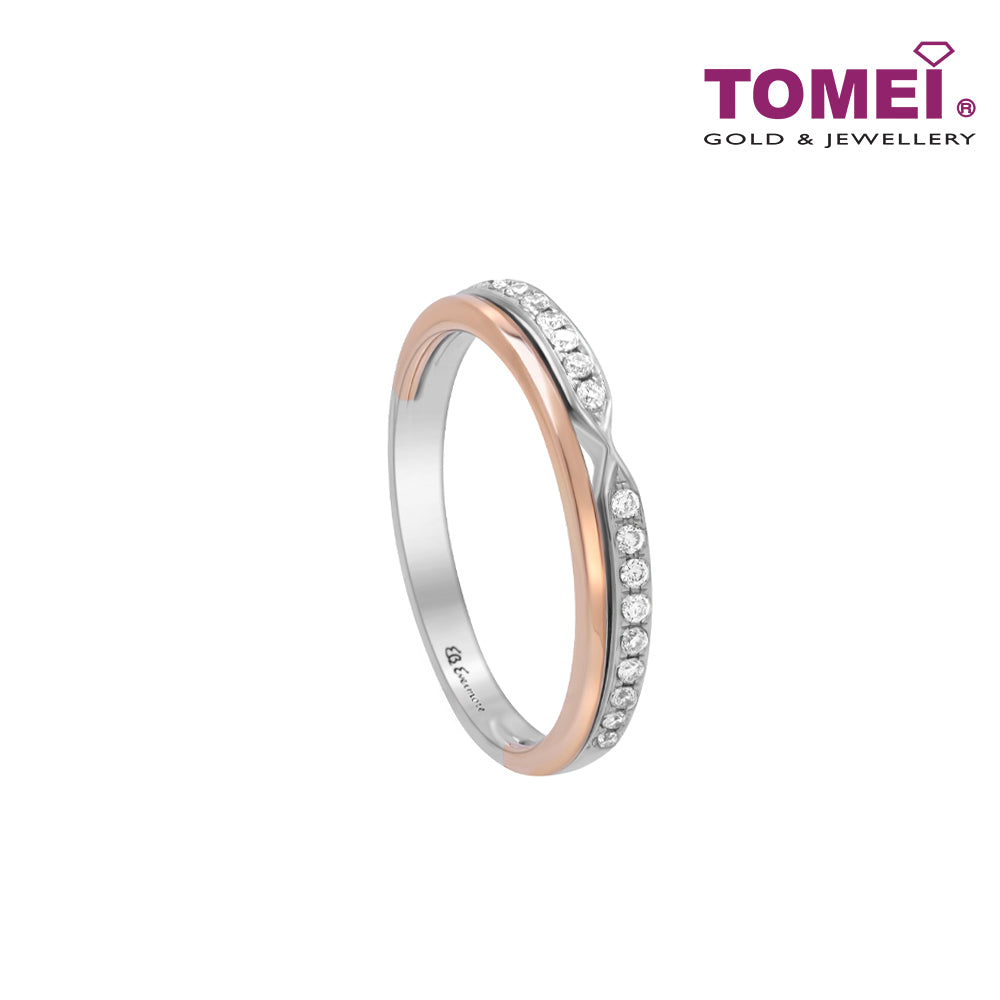 TOMEI EB Evermore Ring For Her, White+Rose Gold 750