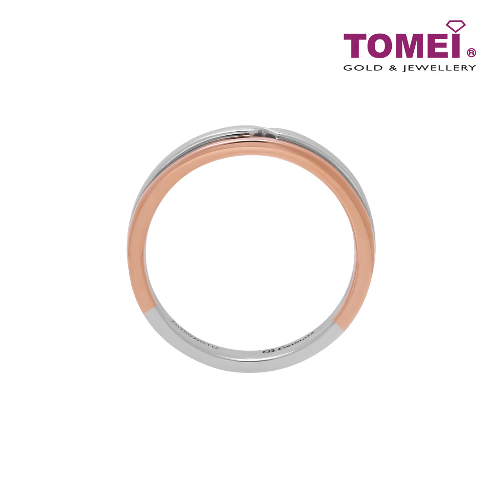 TOMEI EB Evermore Ring For Him, White+Rose Gold 750