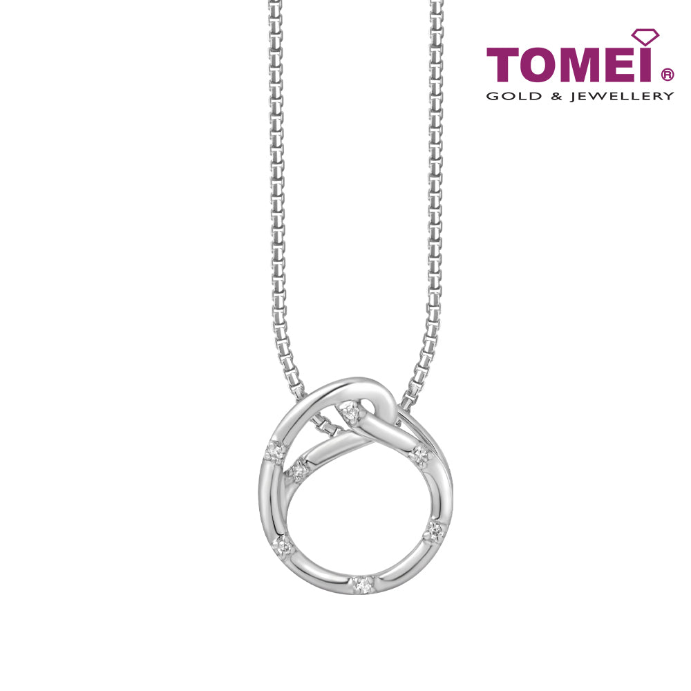 TOMEI Love Joins Us Together Pendant Set, White Gold 585