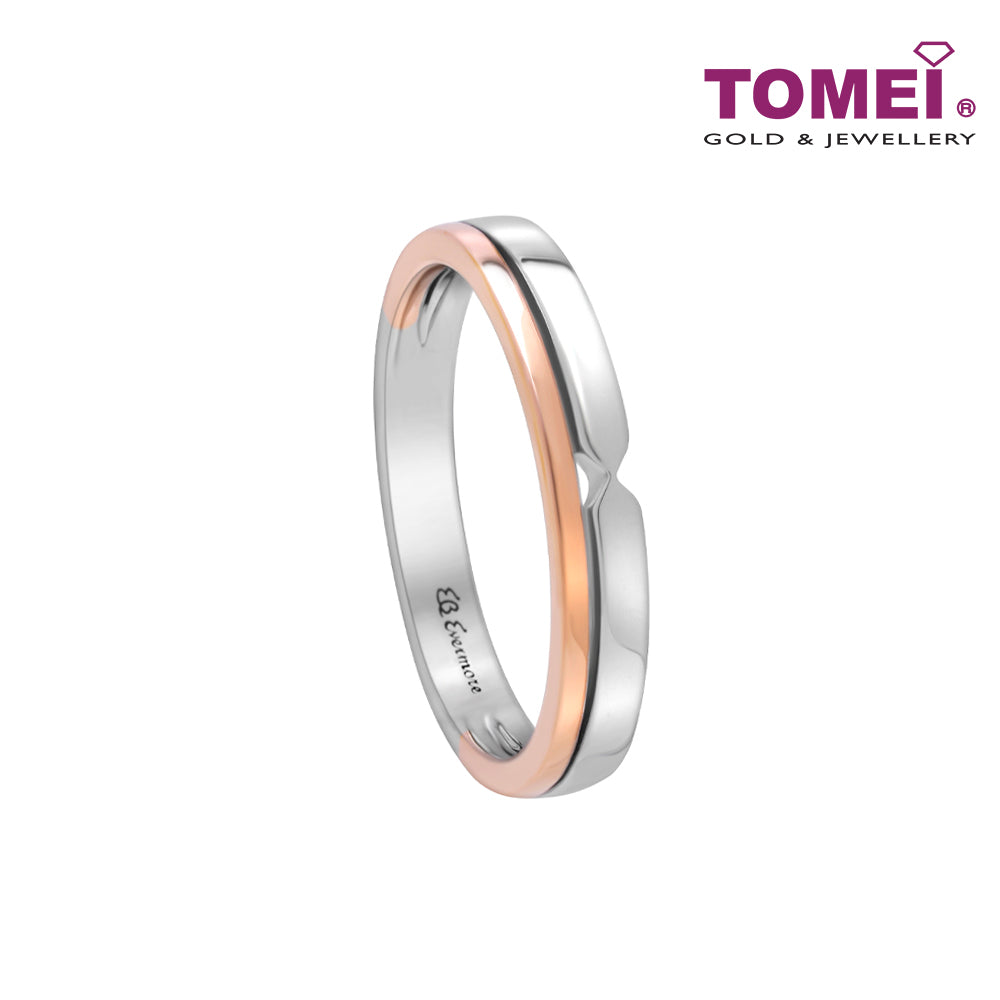 TOMEI EB Evermore Ring For Him, White+Rose Gold 750