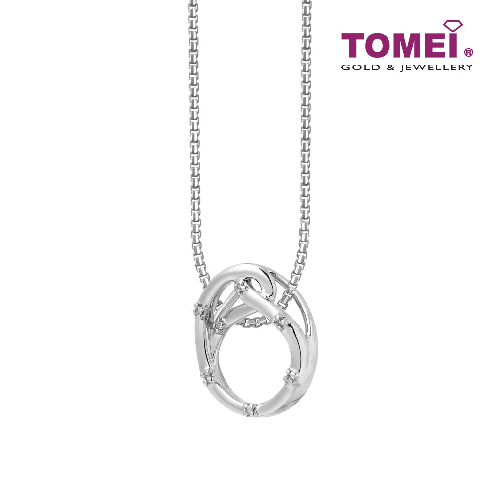 TOMEI Love Joins Us Together Pendant Set, White Gold 585