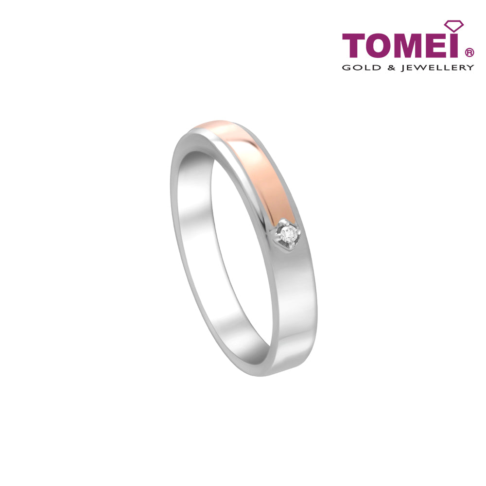 TOMEI EB Evermore Ring For Him, White+Rose Gold 750