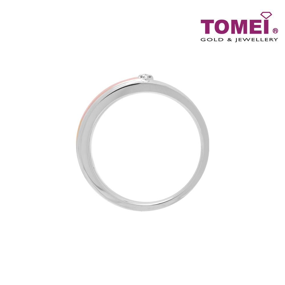 TOMEI EB Evermore Ring For Him, White+Rose Gold 750