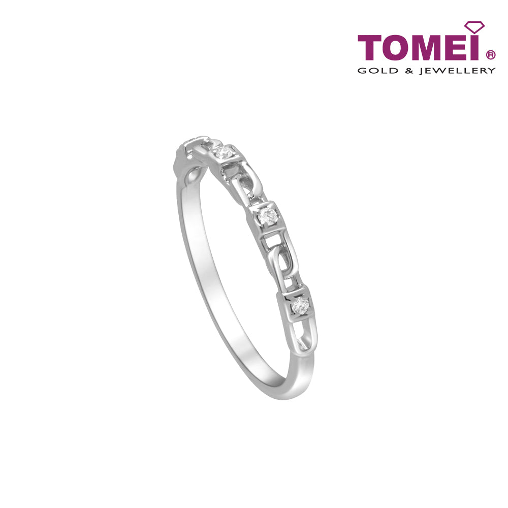 TOMEI Love Joins Us Together Ring, White Gold 585