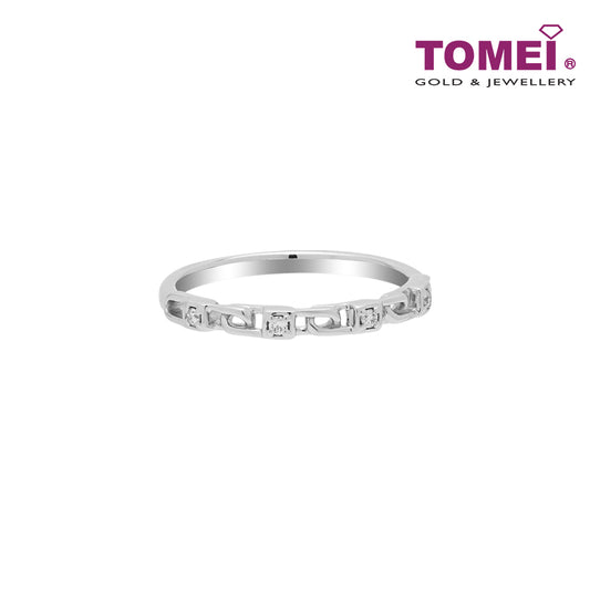 TOMEI Love Joins Us Together Ring, White Gold 585