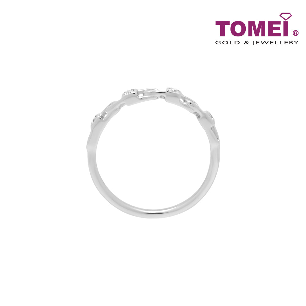 TOMEI Love Joins Us Together Ring, White Gold 585
