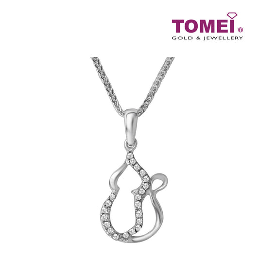 TOMEI Timeless Sparkle Diamond Pendant Set | White Gold 375