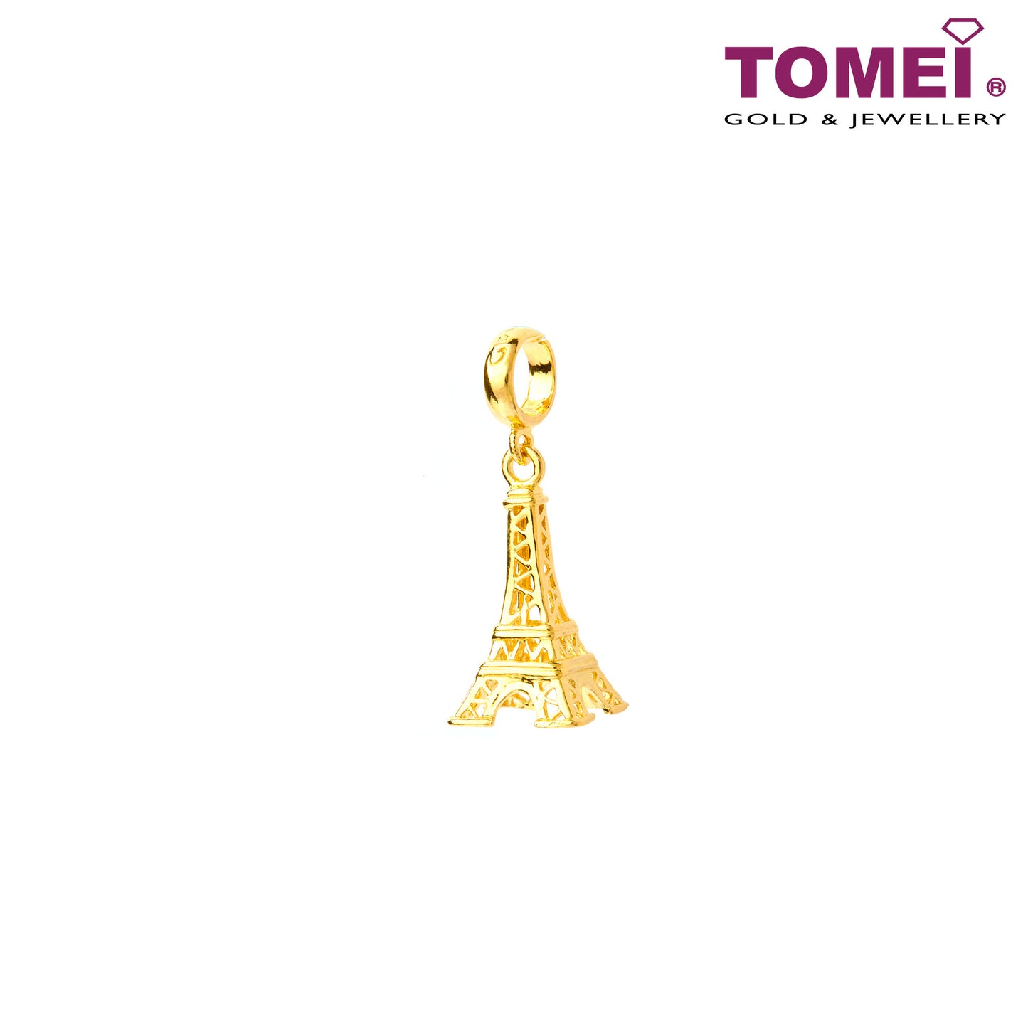 TOMEI Love In Paris Charm, Yellow Gold 916 (TM-PT057-1C)