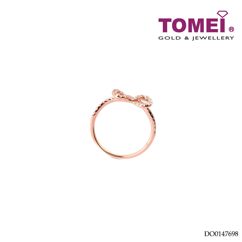 TOMEI Diamond Ribbon Ring, Rose Gold 750
